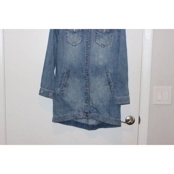 Liverpool Button Long denim Jacket  Women size Small - Picture 4 of 9